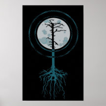Cuervo y una Luna Llena Poster