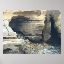 Cuevas de la playa del sello poster