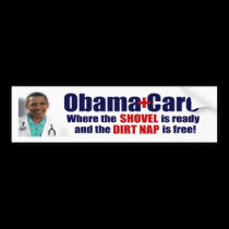 Cuidado de ObamaCare = de Dirtnap pegatinas de parachoque