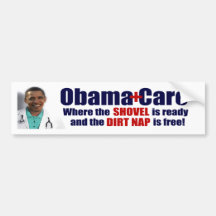 Cuidado de ObamaCare = de Dirtnap Pegatina De Parachoque
