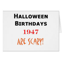 cumpleaños 1947 de Halloween Tarjetas