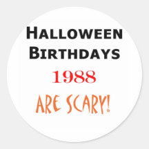 cumpleaños 1988 de Halloween Etiqueta