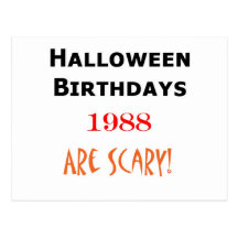 cumpleaños 1988 de Halloween Postal