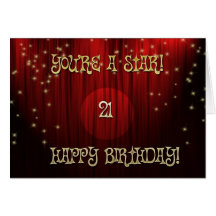 Cumpleaños 21 de la estrella tarjetón