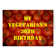 Cumpleaños 2 de 30 vegetarianos tarjetón