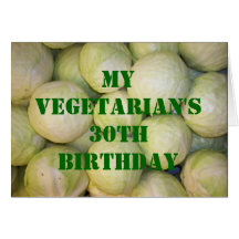 Cumpleaños 9 de 30 vegetarianos tarjetón
