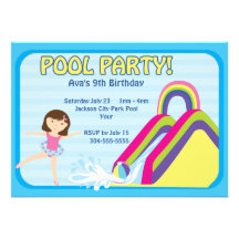 Cumpleaños adaptable de la fiesta en la piscina comunicado