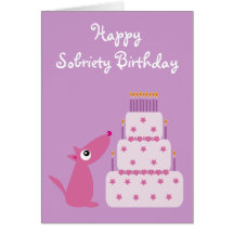 Cumpleaños adaptable lindo de la sobriedad del per tarjeta