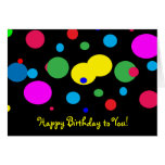 Cumpleaños alegre de los círculos de color tarjeta
