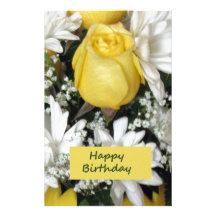 Cumpleaños blanco de Daisie del rosa amarillo Papeleria