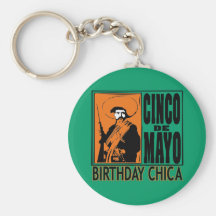 Cumpleaños Chica de Cinco de Mayo Llavero
