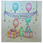 Cumpleaños con los globos servilleta