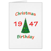 Cumpleaños de 1947 navidad tarjetas