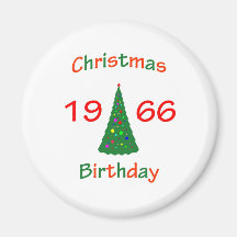 Cumpleaños de 1966 navidad imán