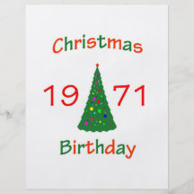 Cumpleaños de 1971 navidad tarjetas informativas