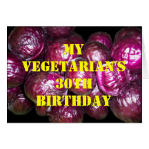 Cumpleaños de 30 vegetarianos tarjetas