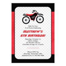 Cumpleaños de la bici del motor invitaciones personalizada