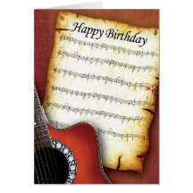 Cumpleaños de la guitarra de Accoustic Tarjetón