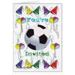 Cumpleaños de la invitación del fútbol tarjetón