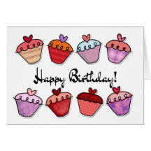 Cumpleaños de la magdalena tarjeta