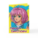 Cumpleaños de la muchacha del animado tarjetas