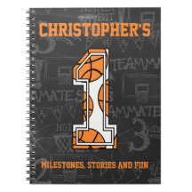 Cumpleaños de la pizarra del baloncesto 1r cuadernos