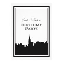 Cumpleaños de la silueta #2 DIY del horizonte de N Invitaciones Personalizada