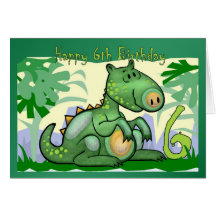 Cumpleaños de la tarjeta del dinosaurio del feliz 