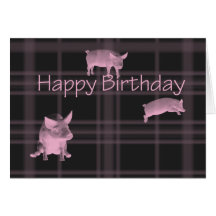 Cumpleaños de los amantes del cerdo tarjetas