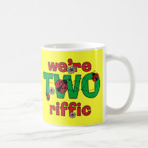 Cumpleaños de los gemelos de la mariquita de TWOri Taza
