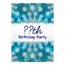 Cumpleaños del arte del fractal del copo de nieve invitación personalizada