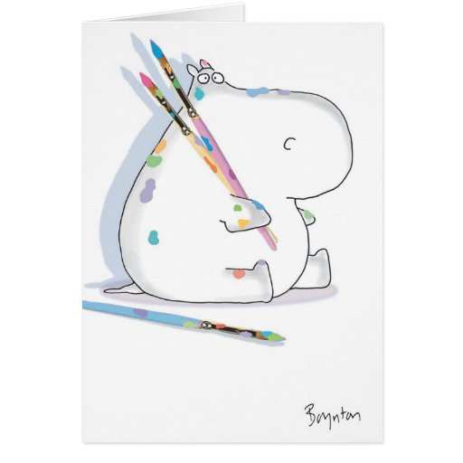 Cumpleaños del ARTISTA del HIPOPÓTAMO Tarjeton