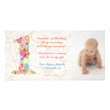 Cumpleaños del bebé de los bebés el 1r le agradece tarjetas fotográficas 