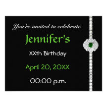 Cumpleaños del diamante invitaciones personalizada