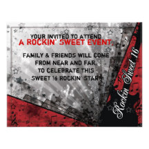 Cumpleaños del dulce dieciséis de Rockin Invitacion Personalizada