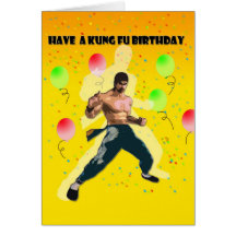 cumpleaños del fu del kung felicitación