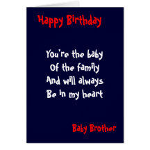 Cumpleaños del hermano del bebé felicitación