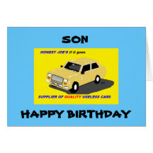 CUMPLEAÑOS DEL HIJO DIVERTIDO TARJETÓN
