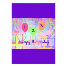 ¡Cumpleaños del niño tres años - feliz cumpleaños! Invitacion Personal