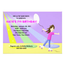 Cumpleaños del Rollerskating 5x7 del PATÍN DE RUED Invitación