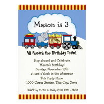 Cumpleaños del tren del circo invitaciones