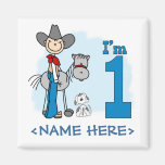 Cumpleaños del vaquero del palillo 1r imanes  