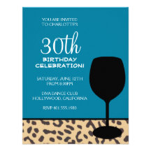 cumpleaños del vino del estampado leopardo anuncio