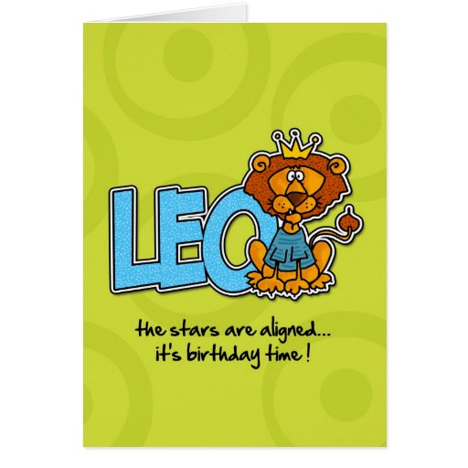 Cumpleaños del zodiaco - Leo Tarjeton