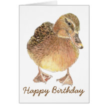 Cumpleaños divertido con la tarjeta linda del pato