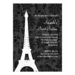 Cumpleaños en París (negro) Invitación Personalizada