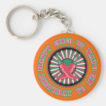 ¡Cumpleaños feliz de Cinco de Mayo! Llaveros