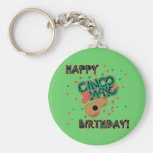 ¡Cumpleaños feliz de Cinco de Mayo! Llaveros