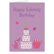 Cumpleaños feliz de la sobriedad felicitación
