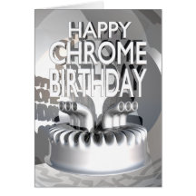 Cumpleaños feliz del cromo tarjetas